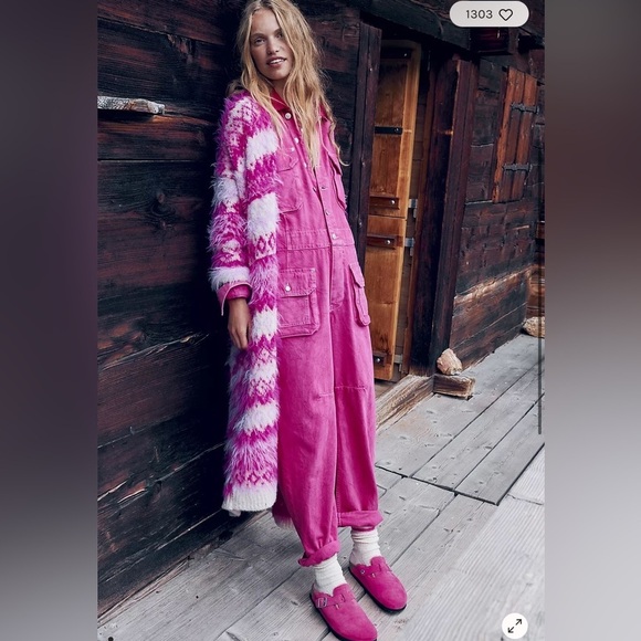 Free People Pink Hollywood Cardi At In Ivory Size L - Picture 2 of 10